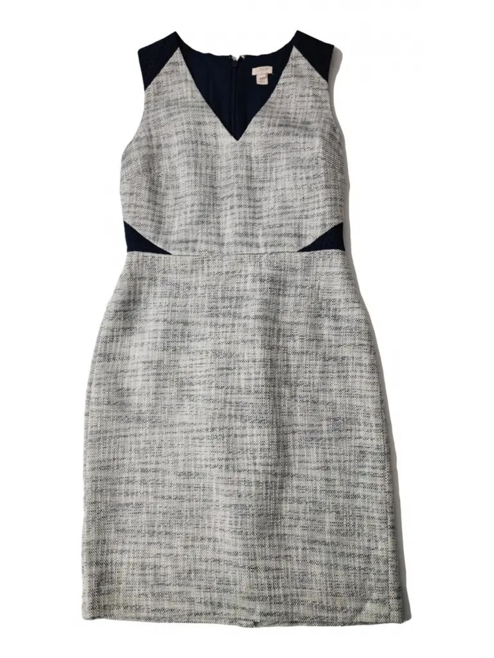 J Crew Sleeveless Tweed Eyelet Dress